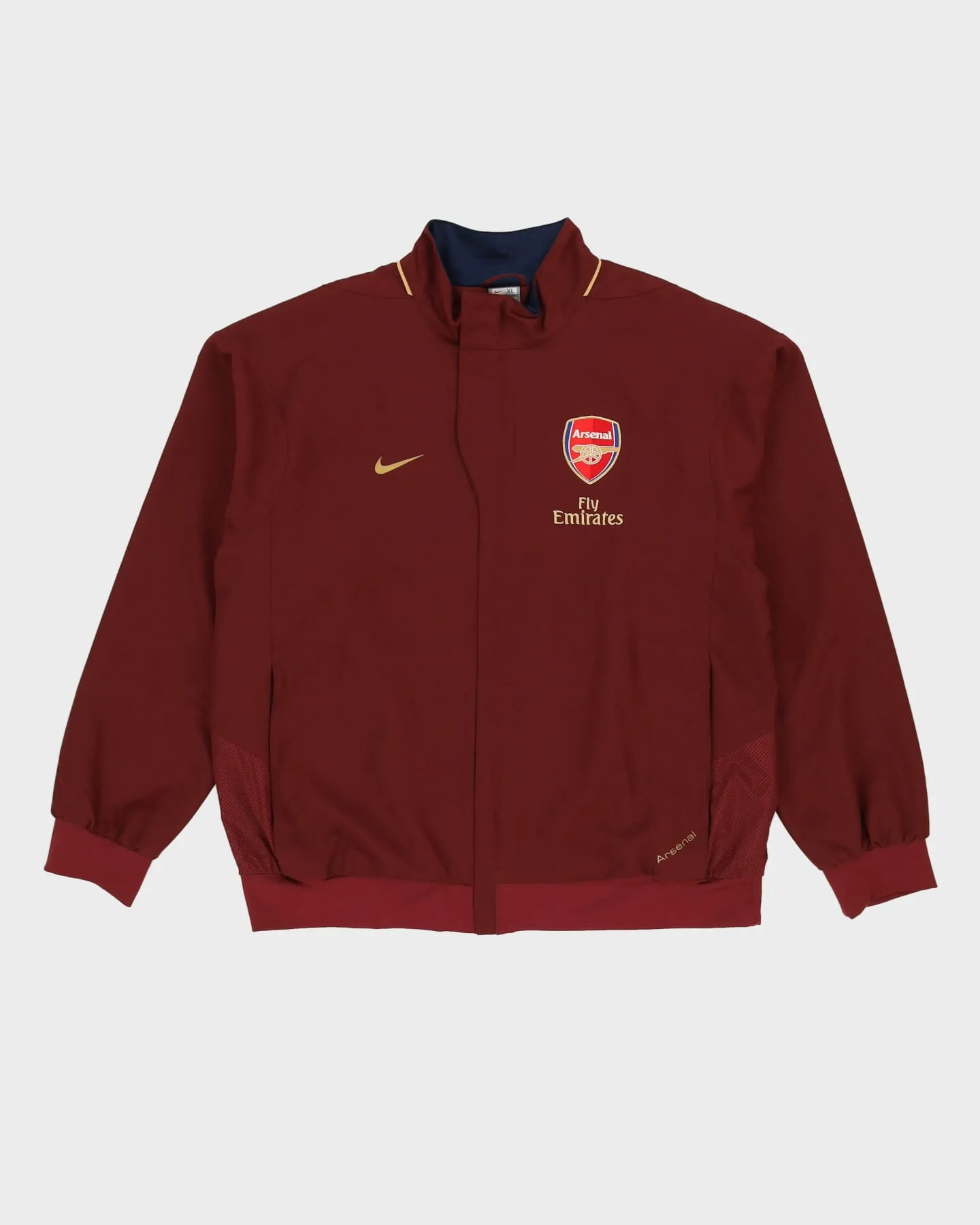 00s Arsenal FC Nike Full Zip Burgundy Warm Up Jacket - XL