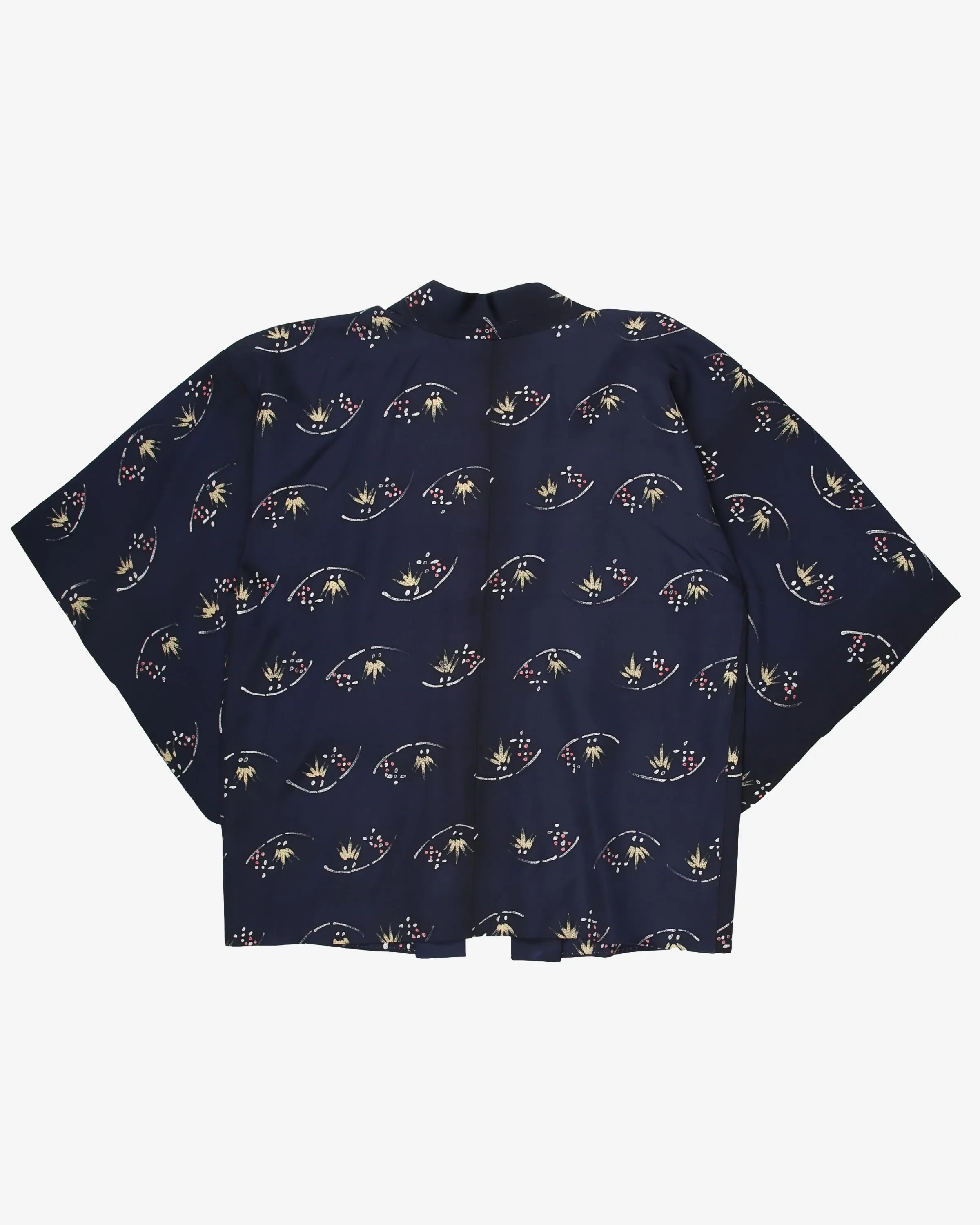 1950's navy with atomic print haori kimono - S