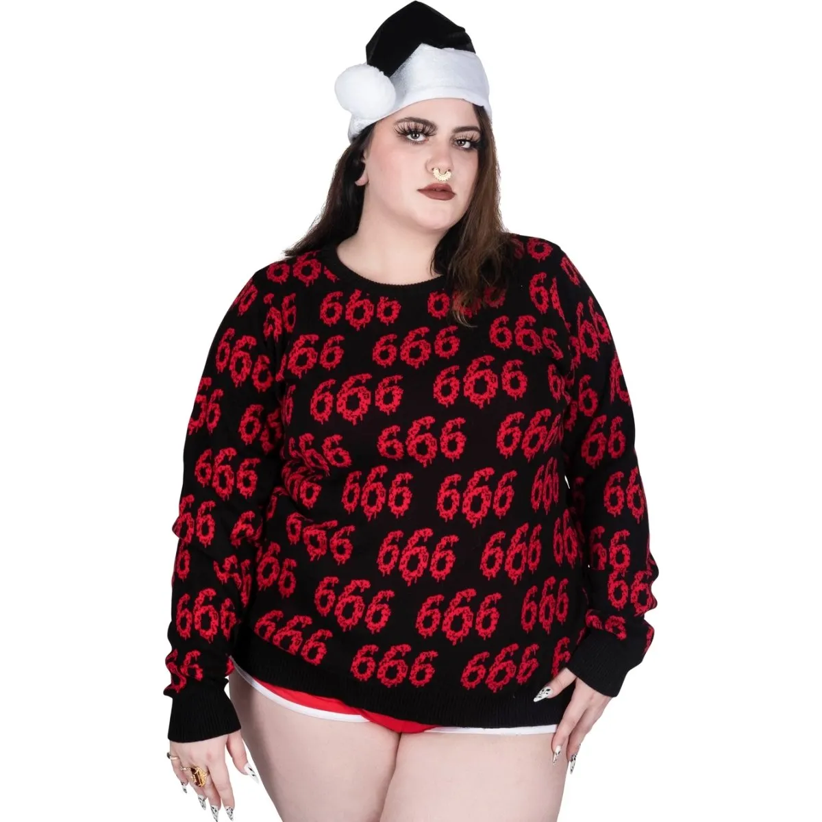 666 Christmas Knit Christmas Sweater