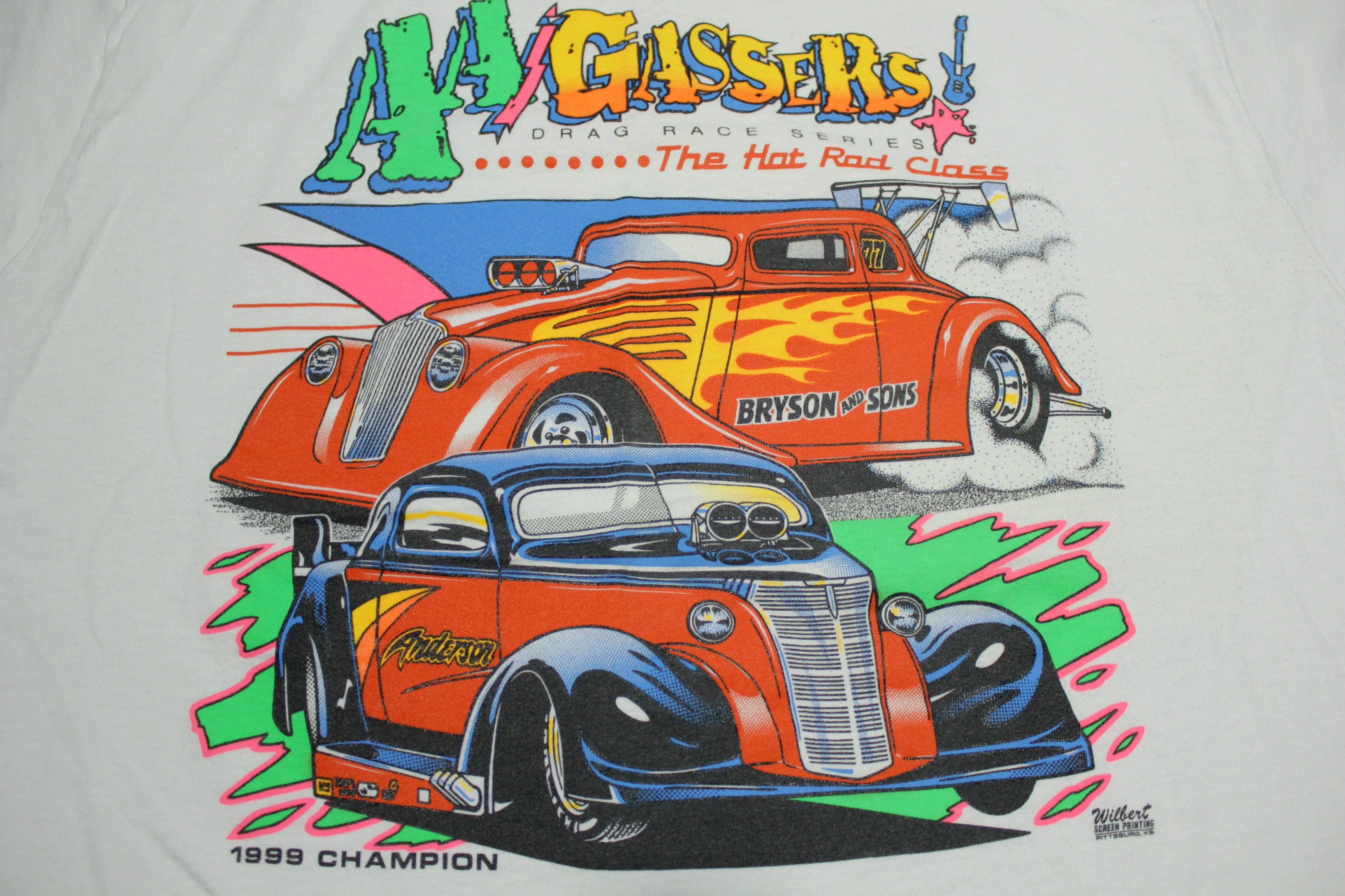 AA Gassers Hot Rod Drag Race 1999 Champ Vintage 90's T-Shirt