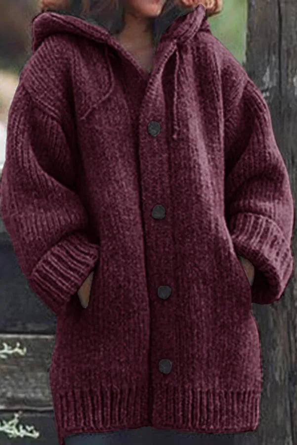 Cozy All-Day Everyday Hooded Cardigan with Convenient Pockets