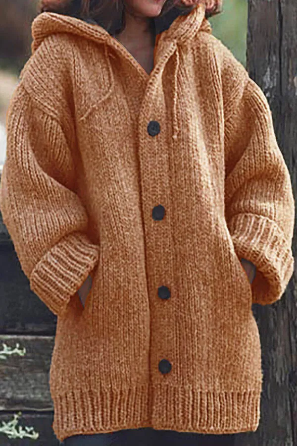 Cozy All-Day Everyday Hooded Cardigan with Convenient Pockets