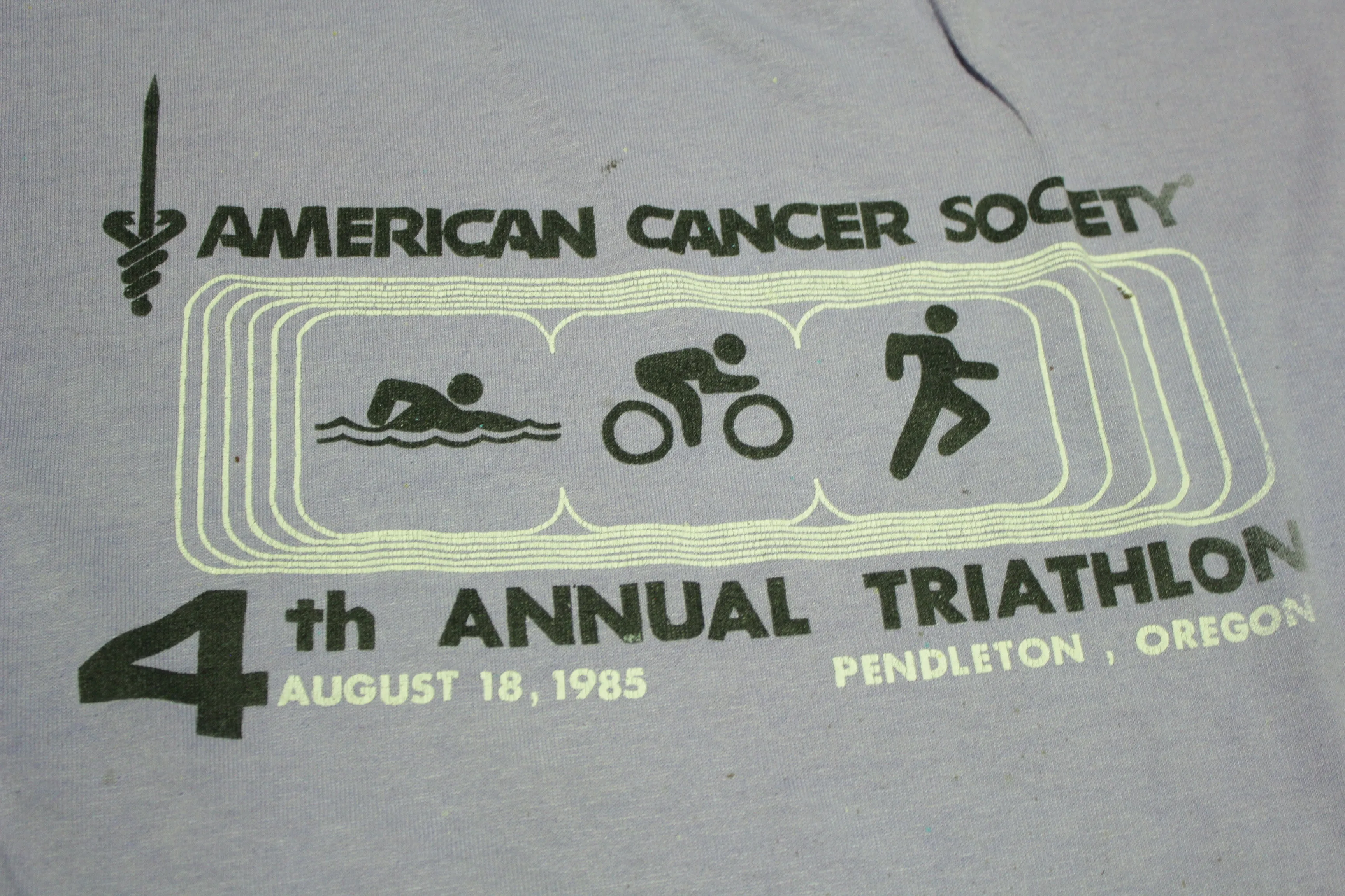 American Cancer Society 1985 Triathlon Vintage Pendleton T-Shirt