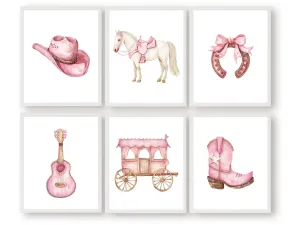 Baby Girl Western Nursery Prints - 001