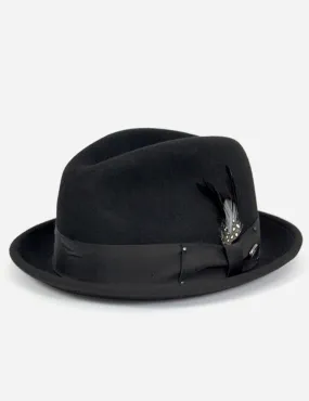 Bailey Tino Felt Crushable Trilby Hat - Black