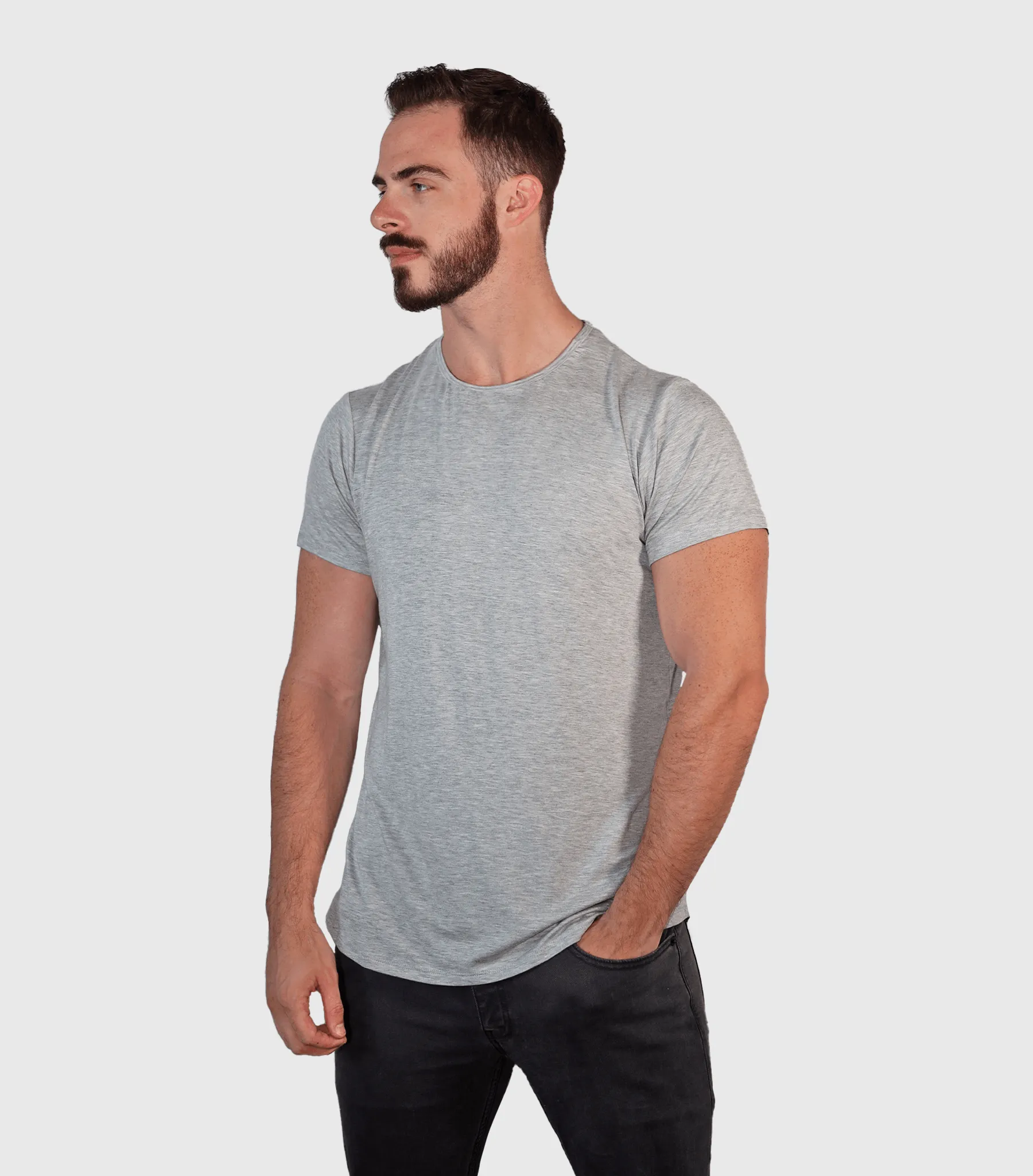 Bamboo Swift Curve-Hem T-Shirt - Sandstone