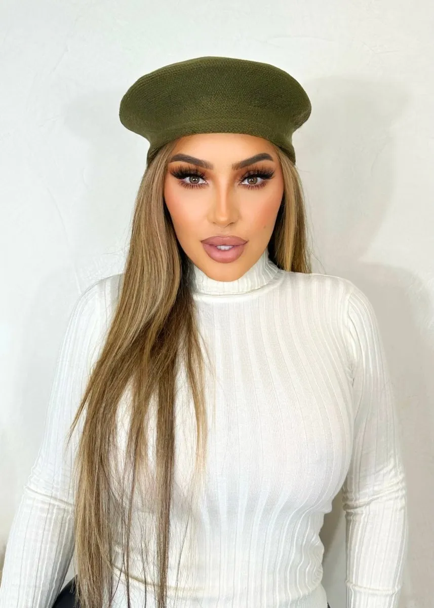 Beauty Game Beret Olive