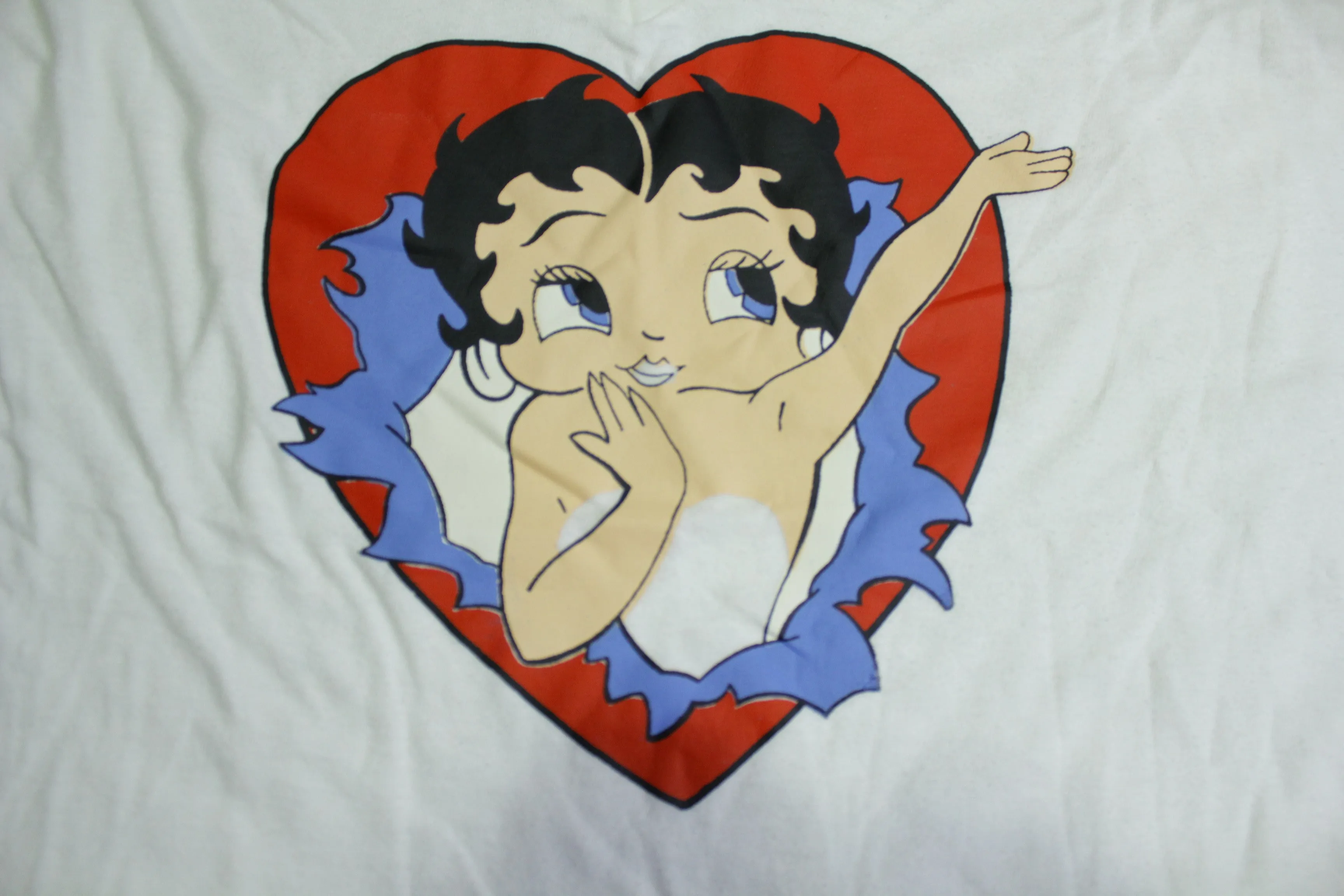 Betty Boop Broken Heart Vintage 80's V-Neck T-Shirt