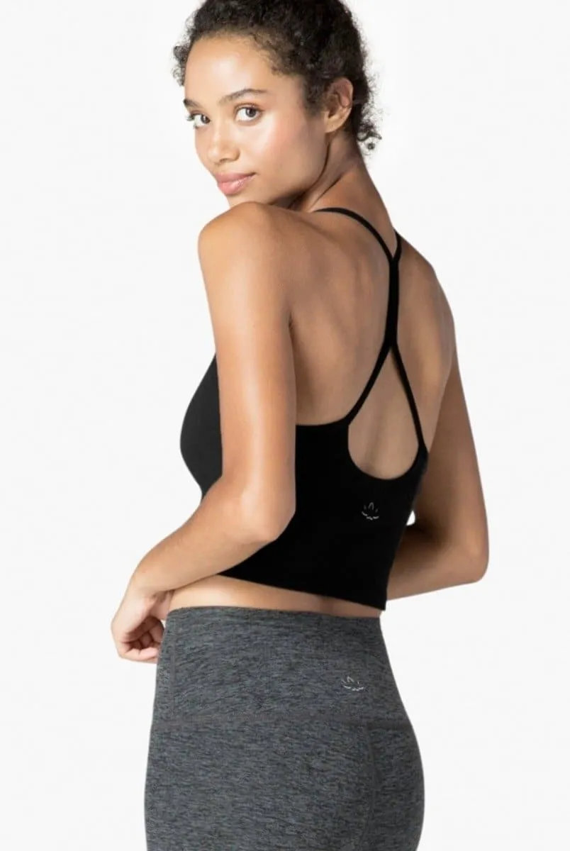 Beyond Yoga Slim Racerback Cropped Tank - Darkest Night