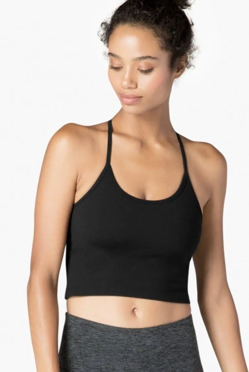 Beyond Yoga Slim Racerback Cropped Tank - Darkest Night