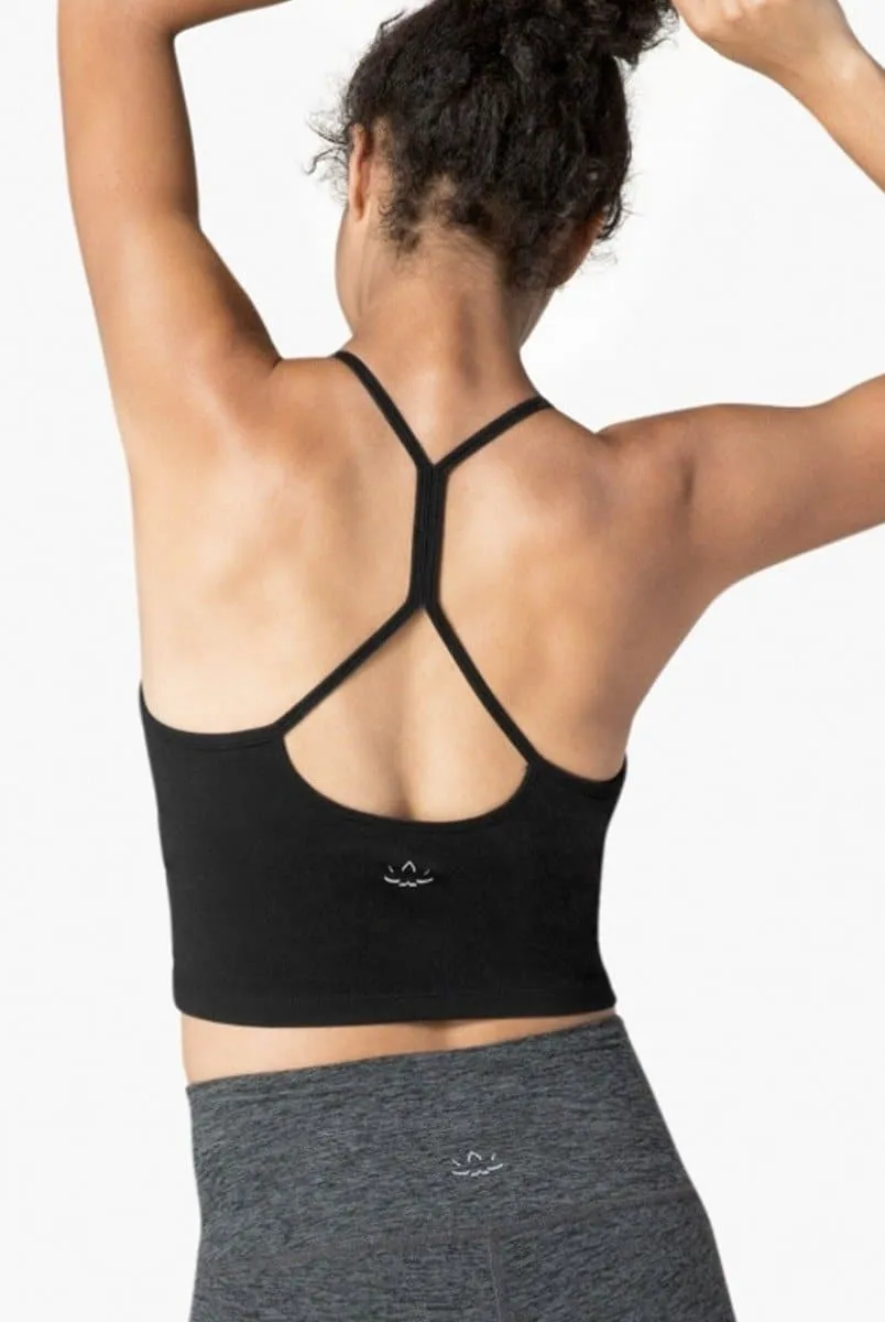 Beyond Yoga Slim Racerback Cropped Tank - Darkest Night