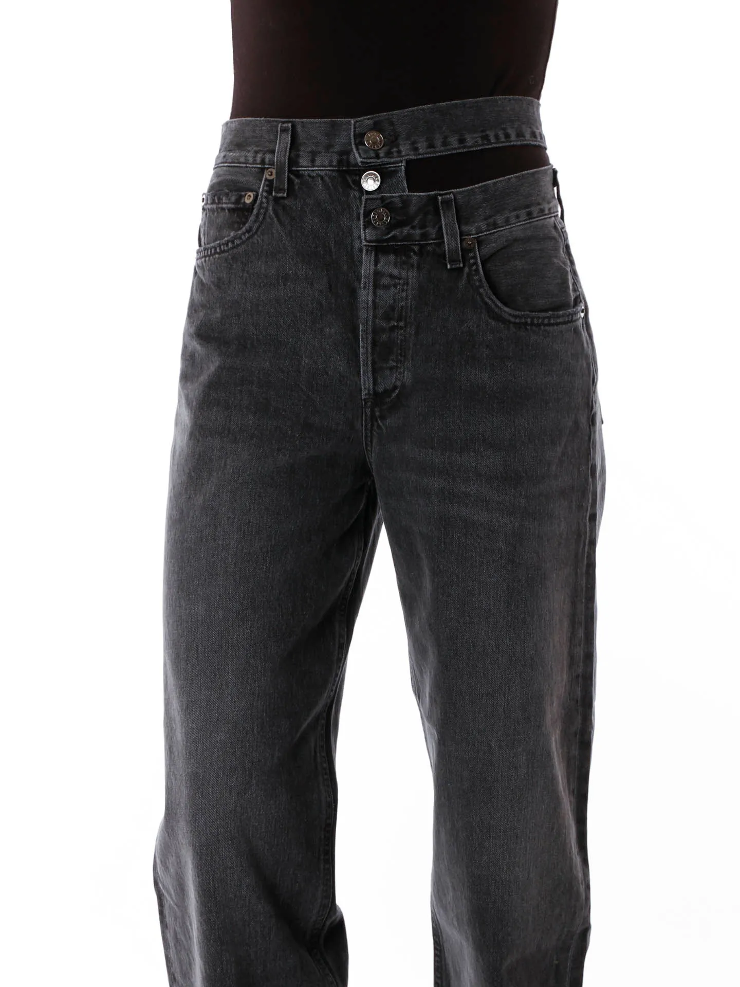 Broken Waistband Straight Fit Jeans