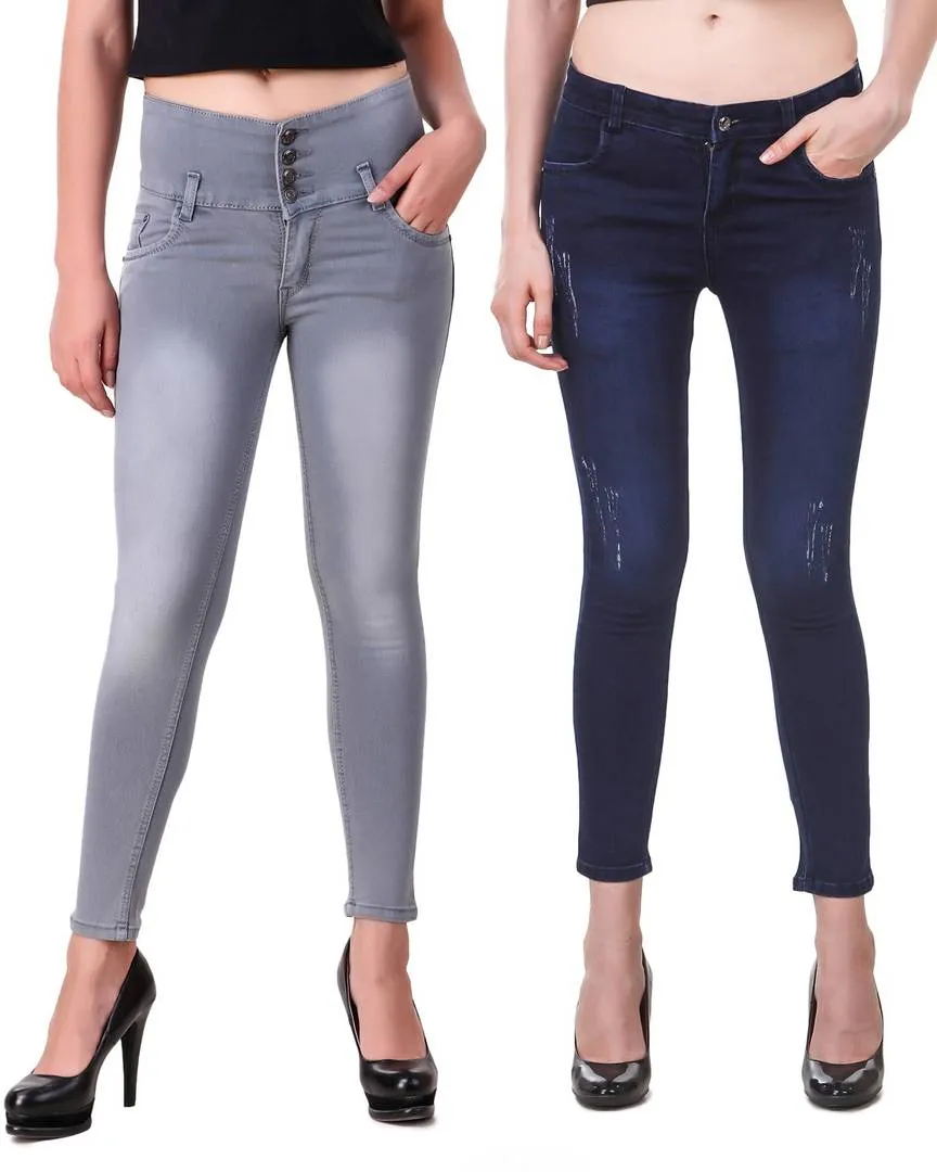 Combo Of 2 Denim Skinny Fit Jeans