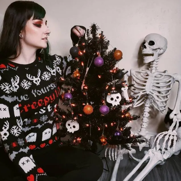 Creepy Lil Christmas Knit Sweater