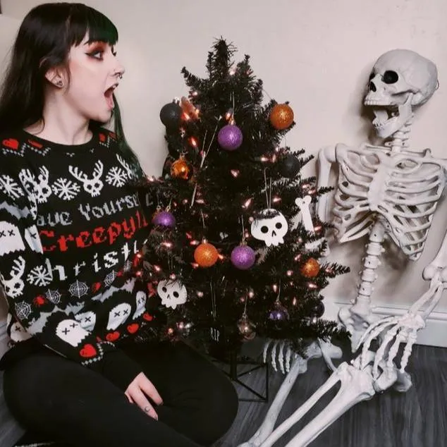 Creepy Lil Christmas Knit Sweater