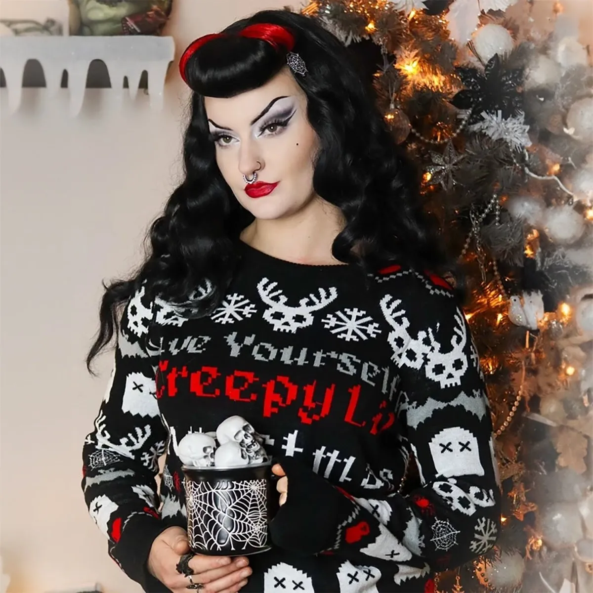 Creepy Lil Christmas Knit Sweater