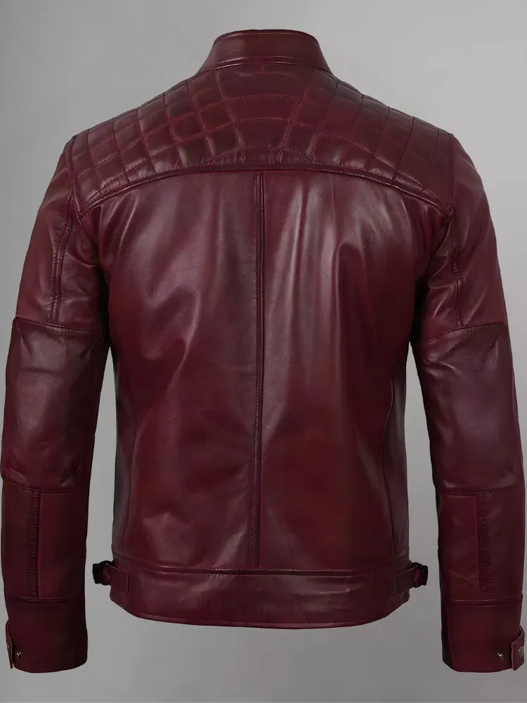 Distressed Brown Motorcycle Leather Jacket