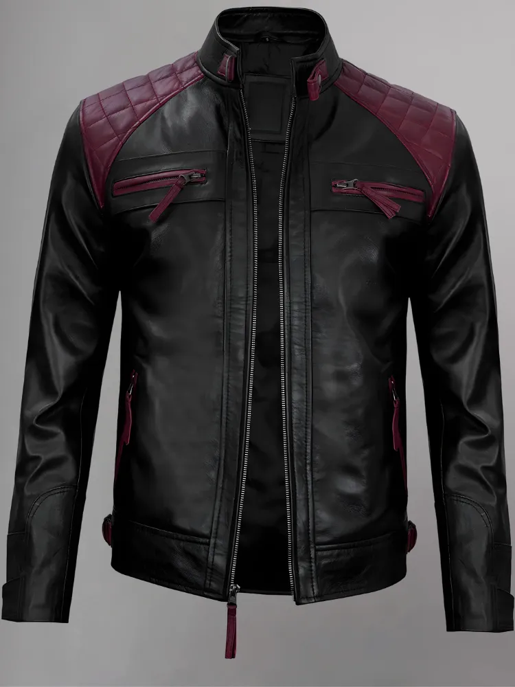 Distressed Brown Motorcycle Leather Jacket