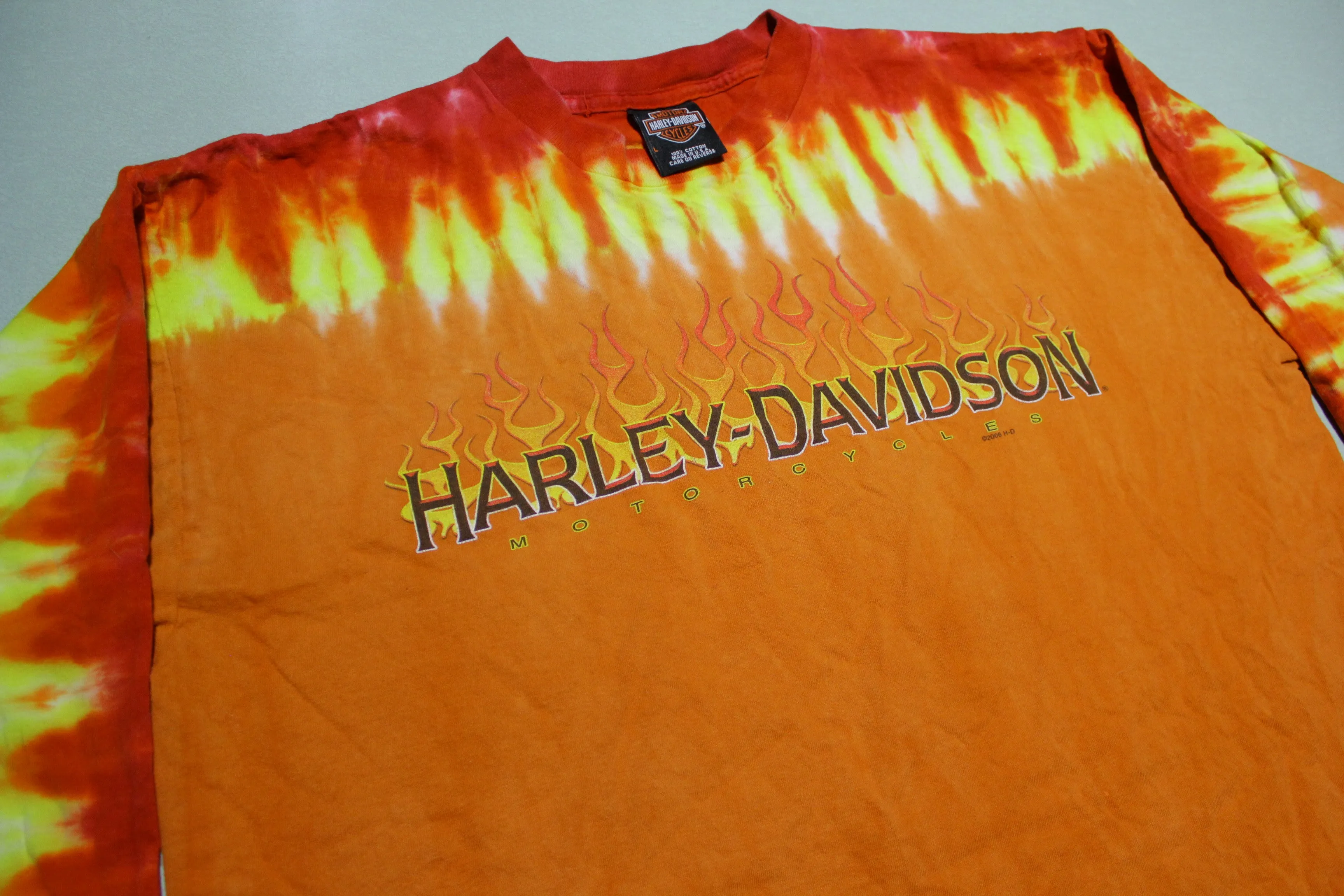 Harley Davidson Flames Long Sleeve USA 2006 Pikes Peak T-Shirt