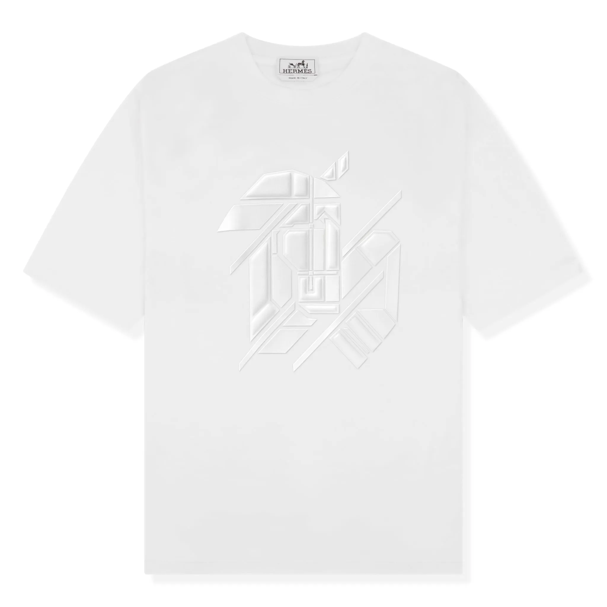 Hermes Paris "Chevaux en Symetrie 3D" White T Shirt