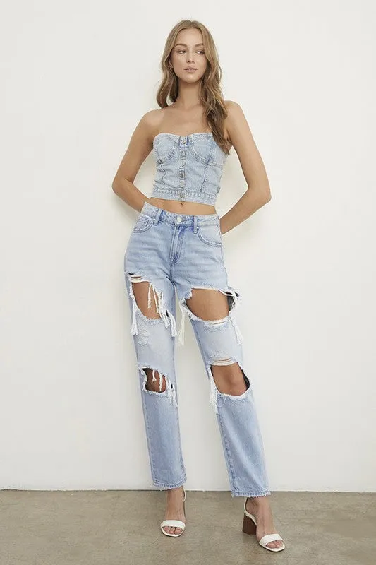 HIGH RISE BAGGY JEANS