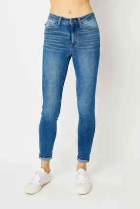 Judy Blue HW Cuffed Hem Skinny