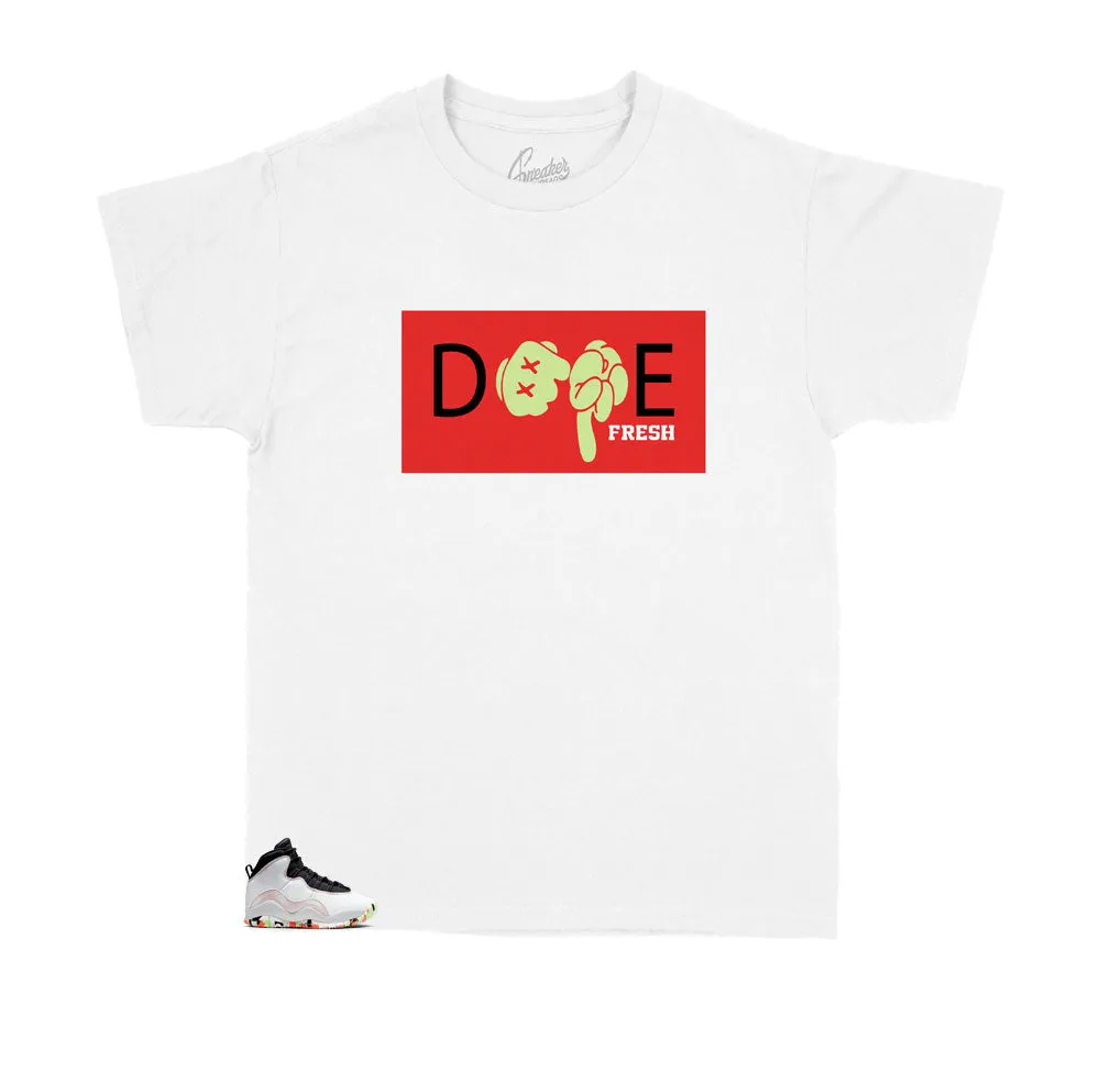 Kid's Retro 10 Ember Glow Shirt - DPE Hands - White