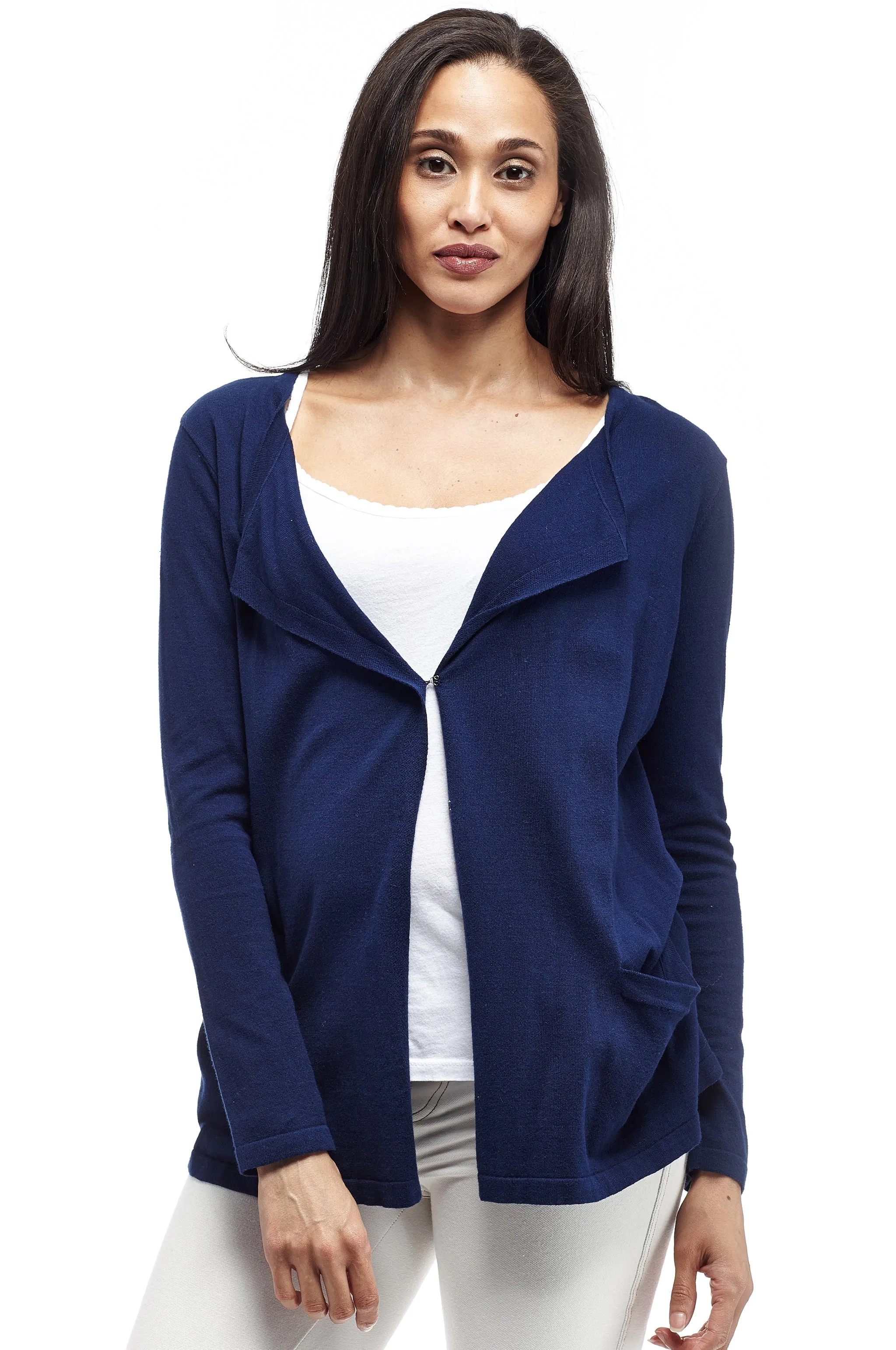 La Cera Long Sleeve Waterfall Cardigan