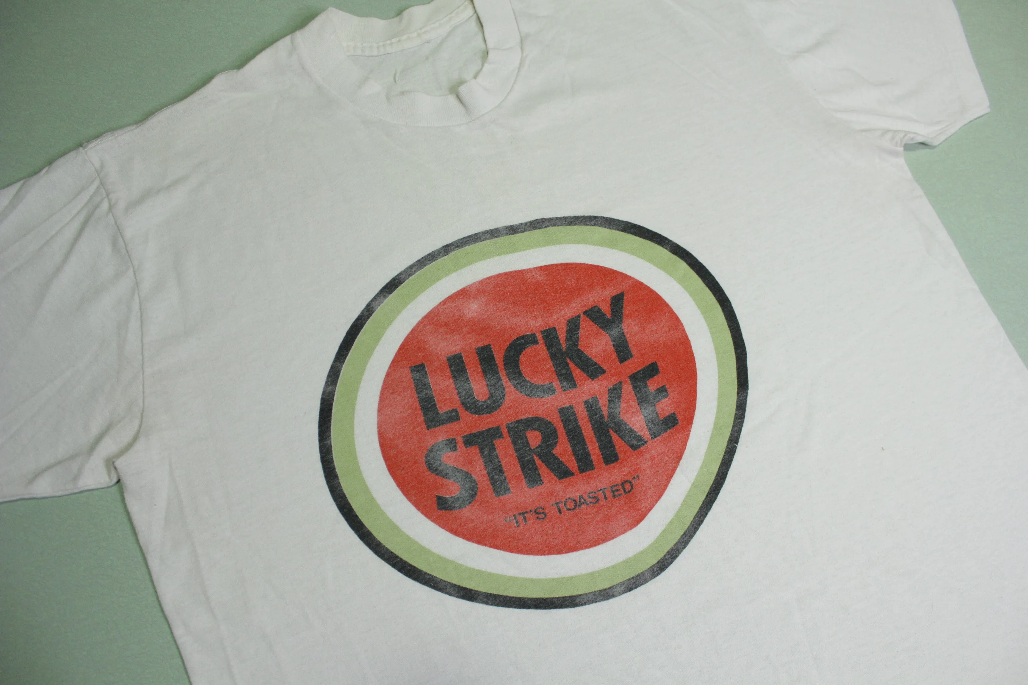 Lucky Strike It's Toasted Vintage 80's Single Stitch Cigarette Smoking T-Shirt