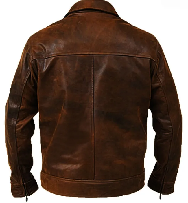 Mens Vintage Motorcycle Cafe Racer  Leather Jacket