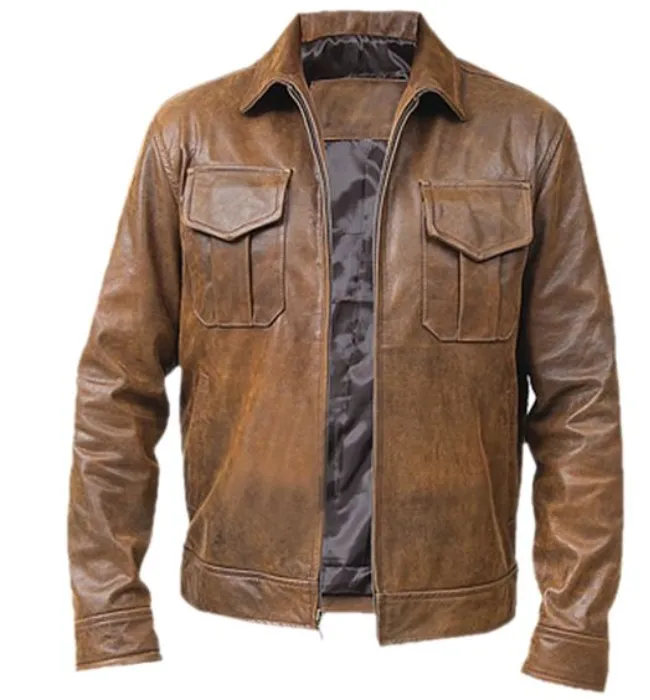 Mens Vintage Motorcycle Cafe Racer  Leather Jacket