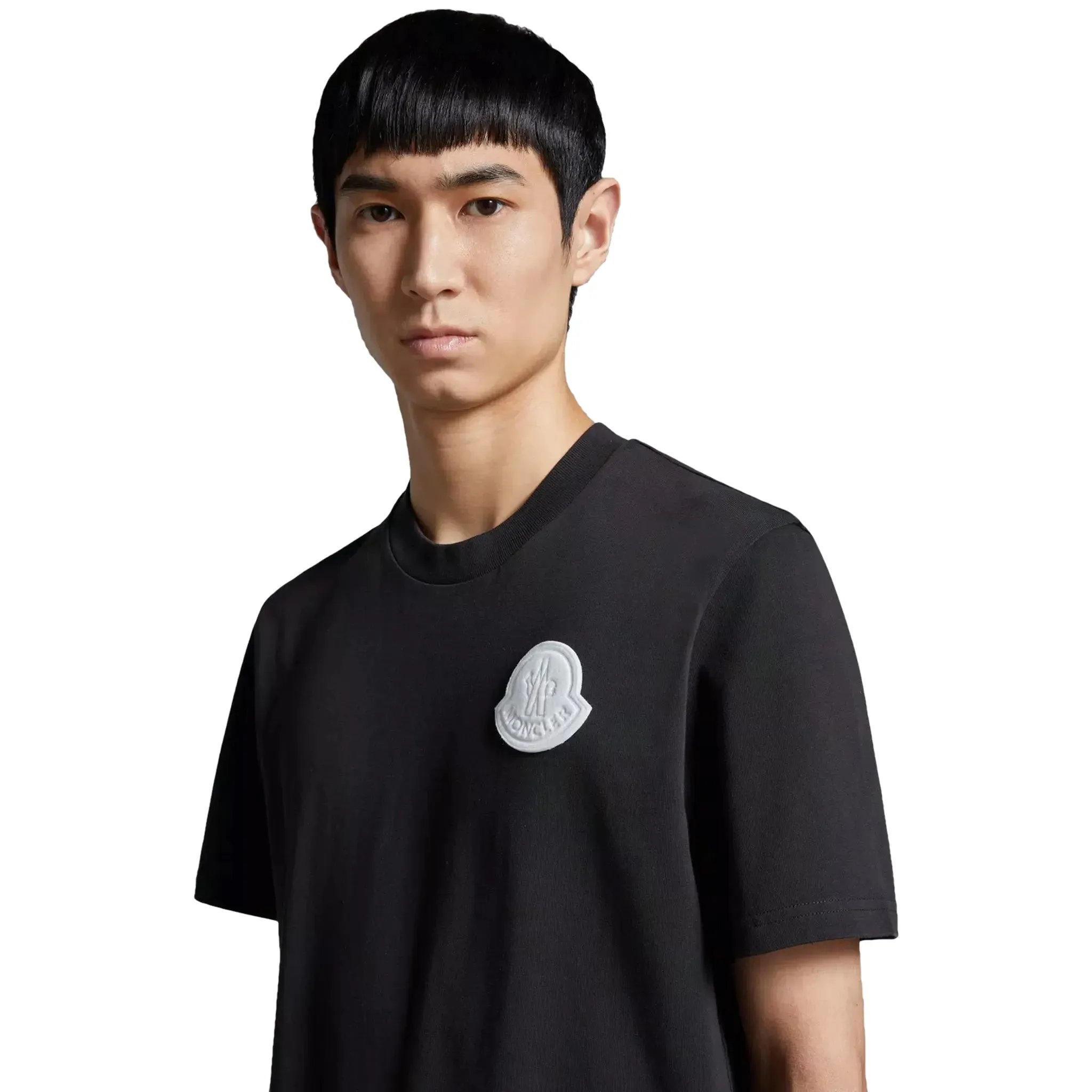 Moncler SN44 Patched Logo Short Sleeve Charcoal T Shirt