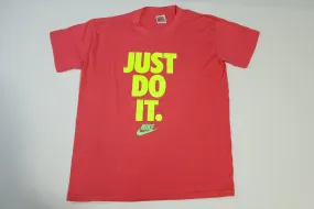 Nike Just Do It Vintage 80's 90's Gray Tag Hot Pink Single Stitch T-Shirt