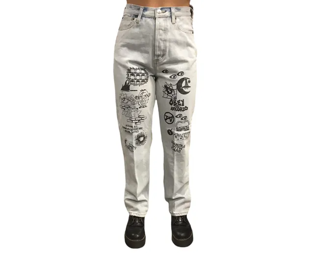 Obey Sophie denim trousers 242010045 light indigo vintege