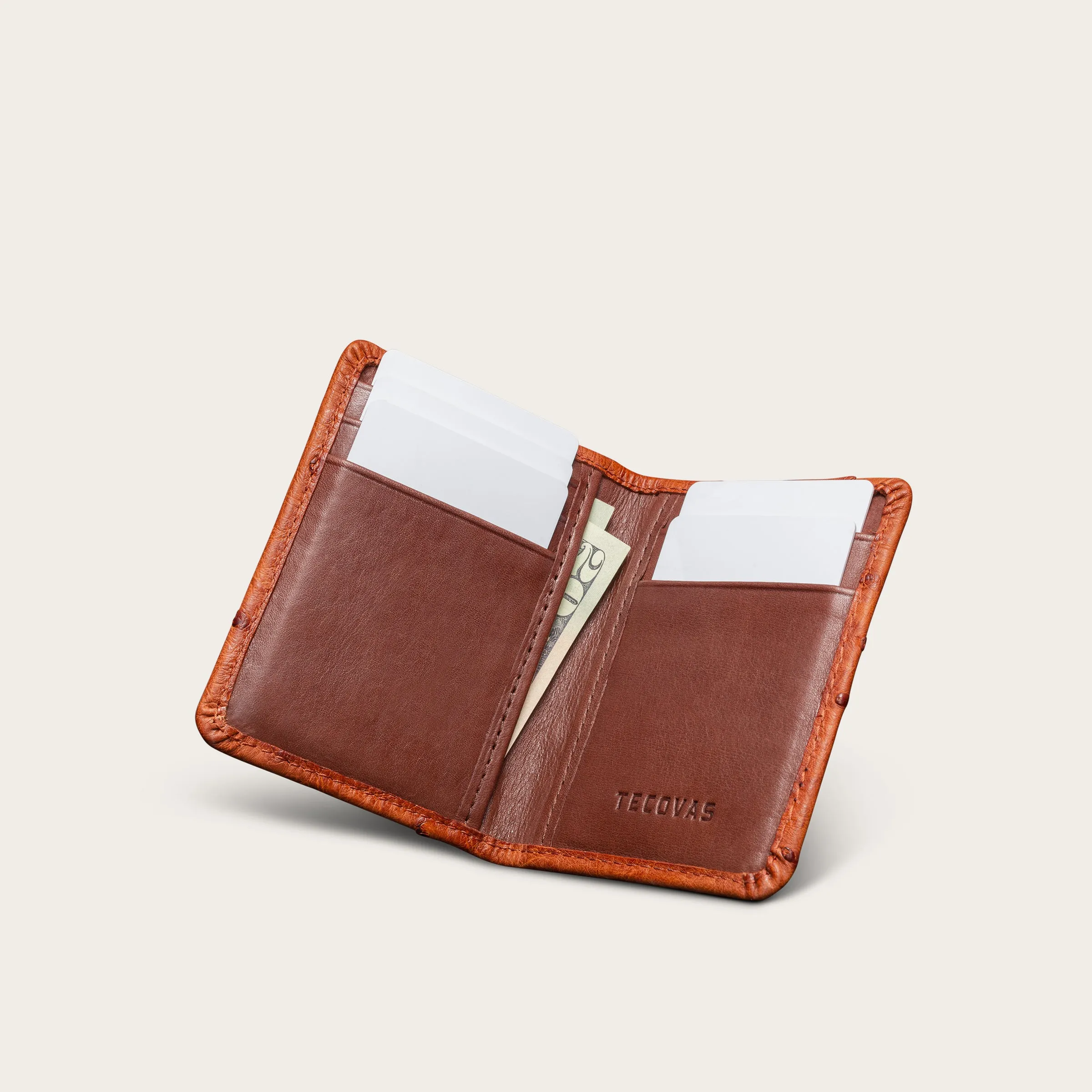 Ostrich Bifold Card Case