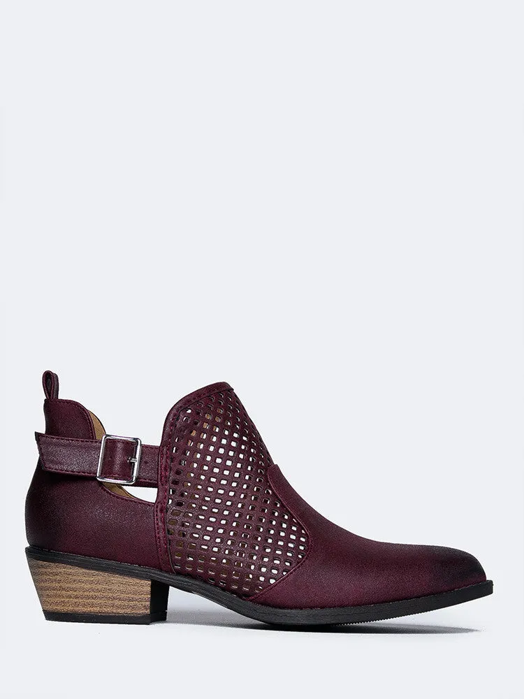 Perforated Western Low Bootie