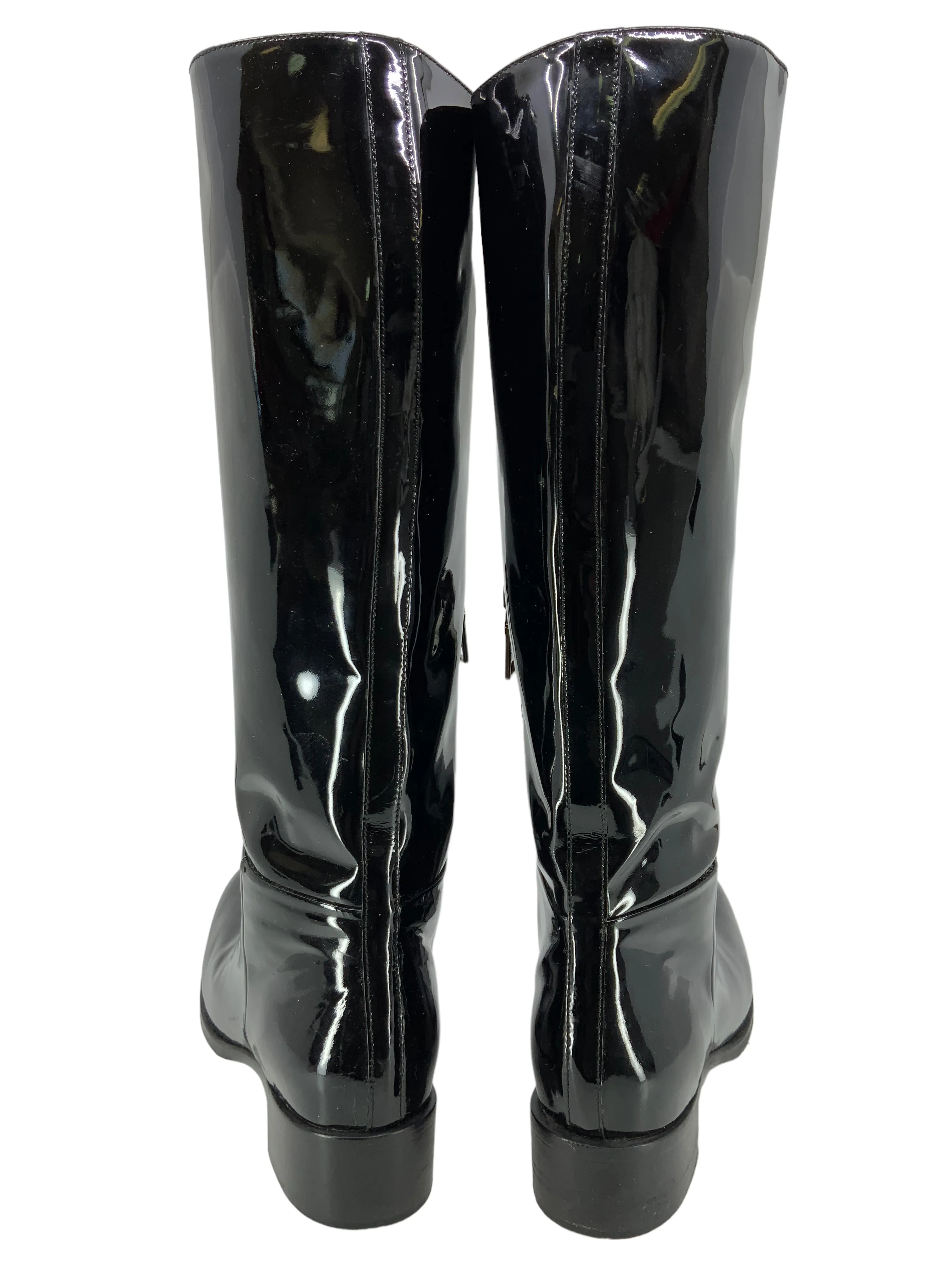 PRADA Patent Leather Mid Calf Boots Size 6.5