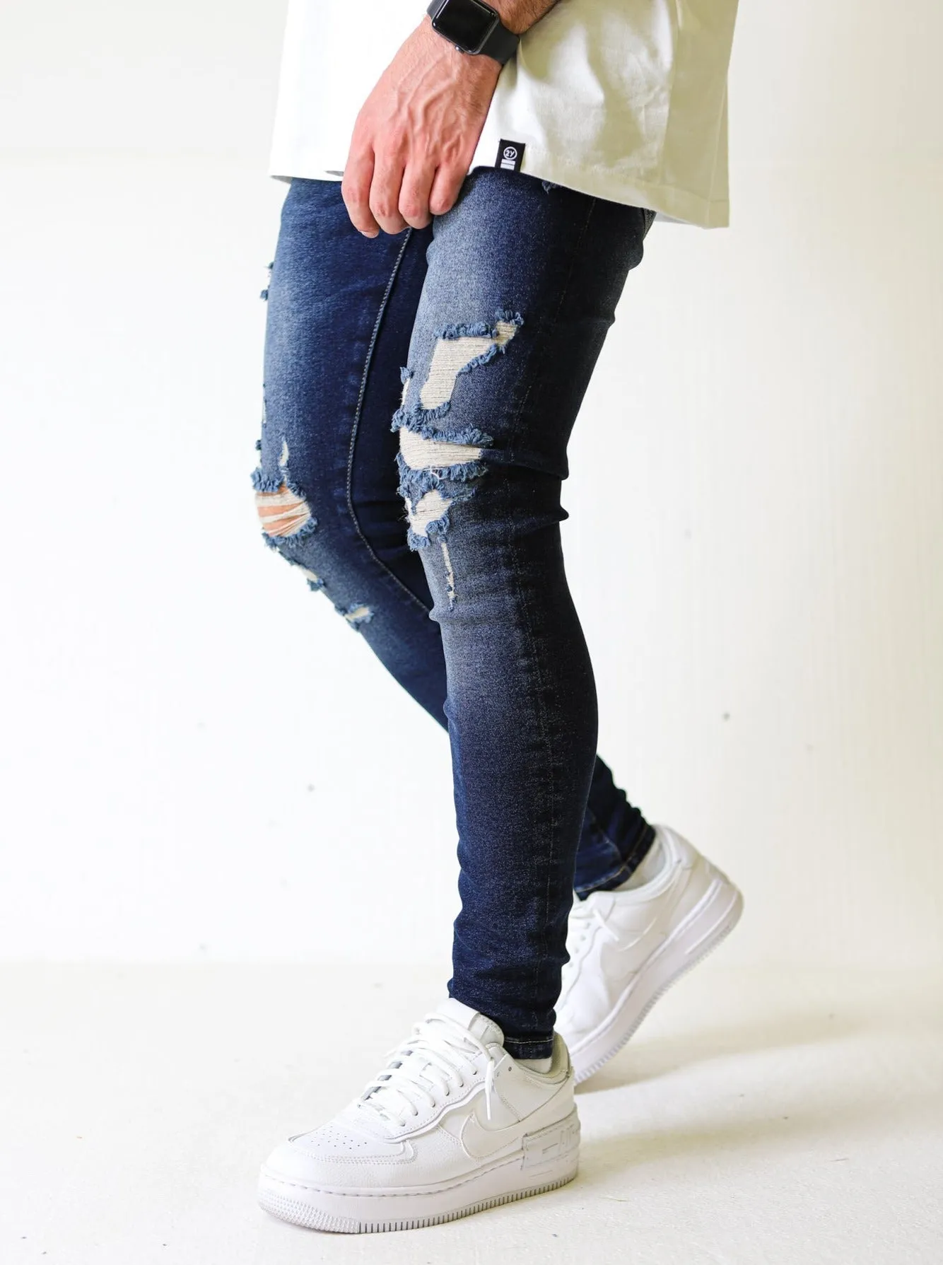 Premium 4X Stretch Ripped Vintage Jeans