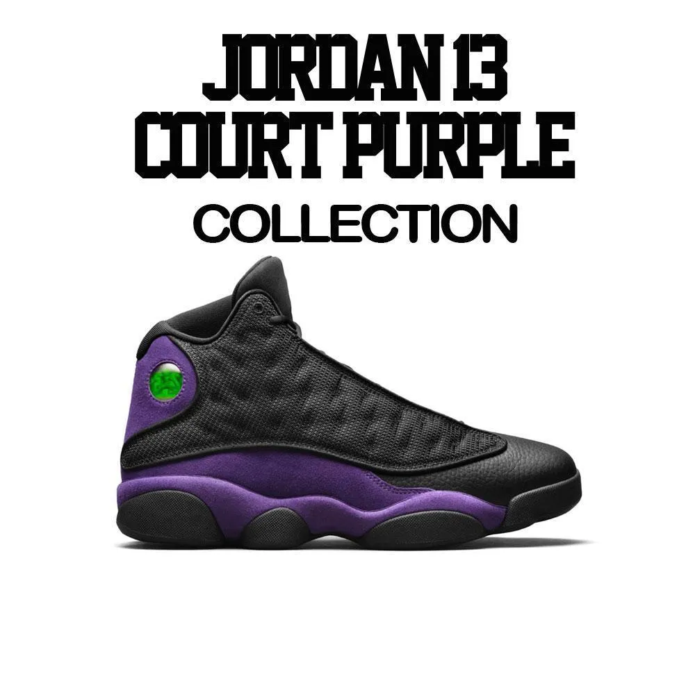 Retro 13 Court Purple Shirt - Greatness - Black