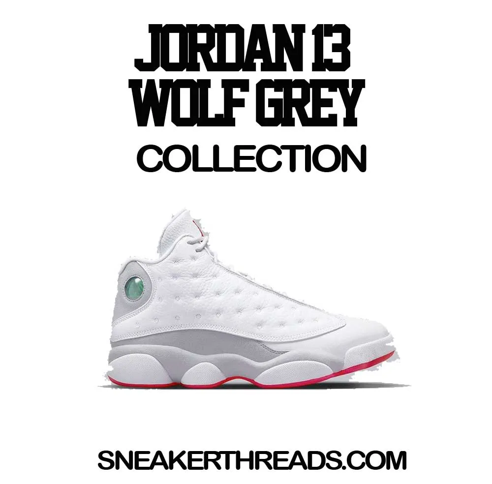 Retro 13 Wolf Grey Shirt - Lone Wolf - White