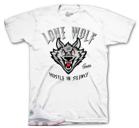 Retro 13 Wolf Grey Shirt - Lone Wolf - White