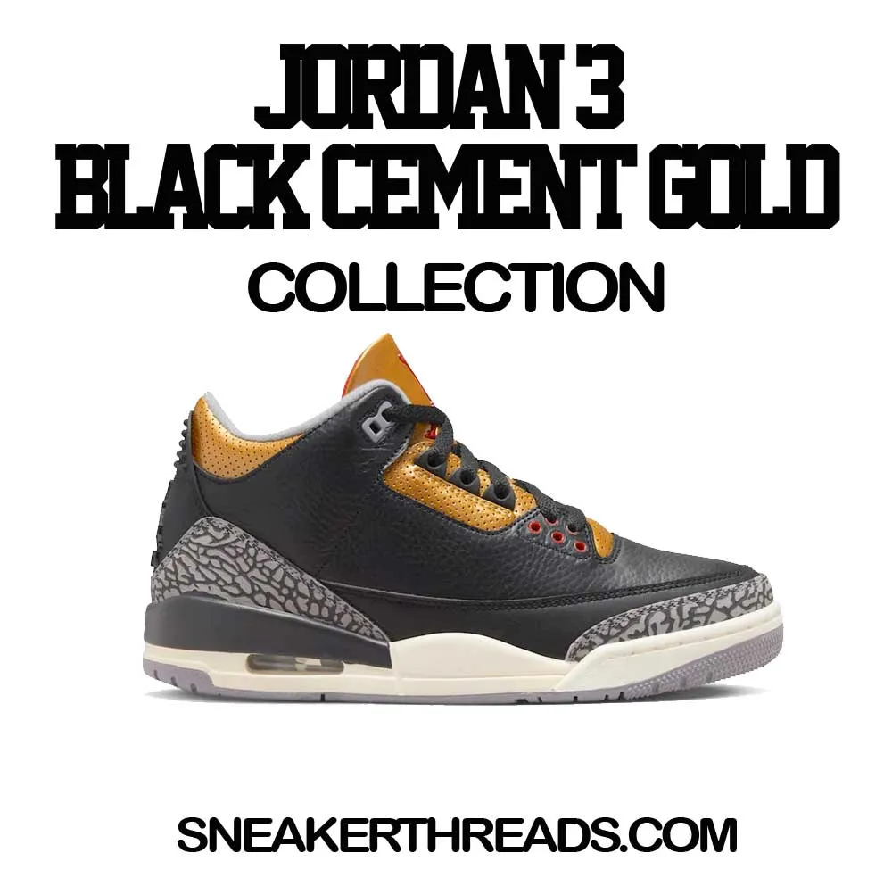 Retro 3 Cement Gold Shirt - Finesse - Black