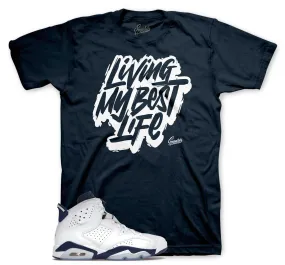 Retro 6 Midnight Navy Shirt - Living Life - Navy