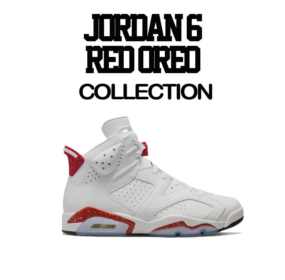 Retro 6 Red Cement Shirt - Finesse - White