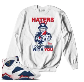 Retro 7 Olympic Sweater - Sam Knows - White