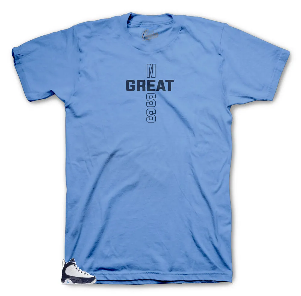 Retro 9 University Blue All Star Greatness Cross Shirt