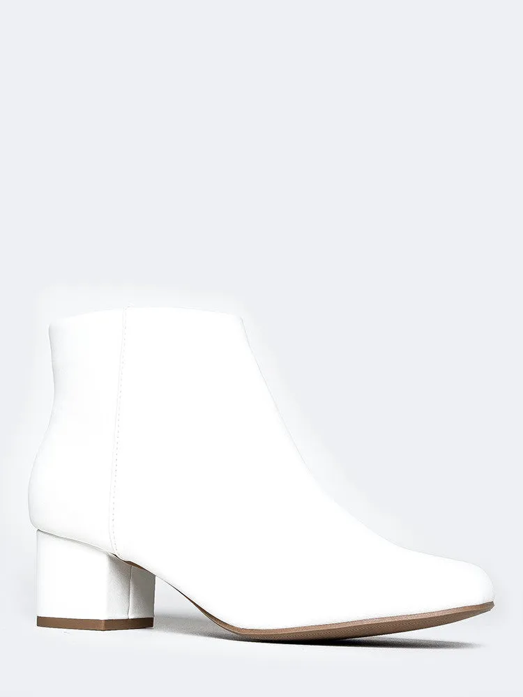 Round Toe Zip Ankle Boots