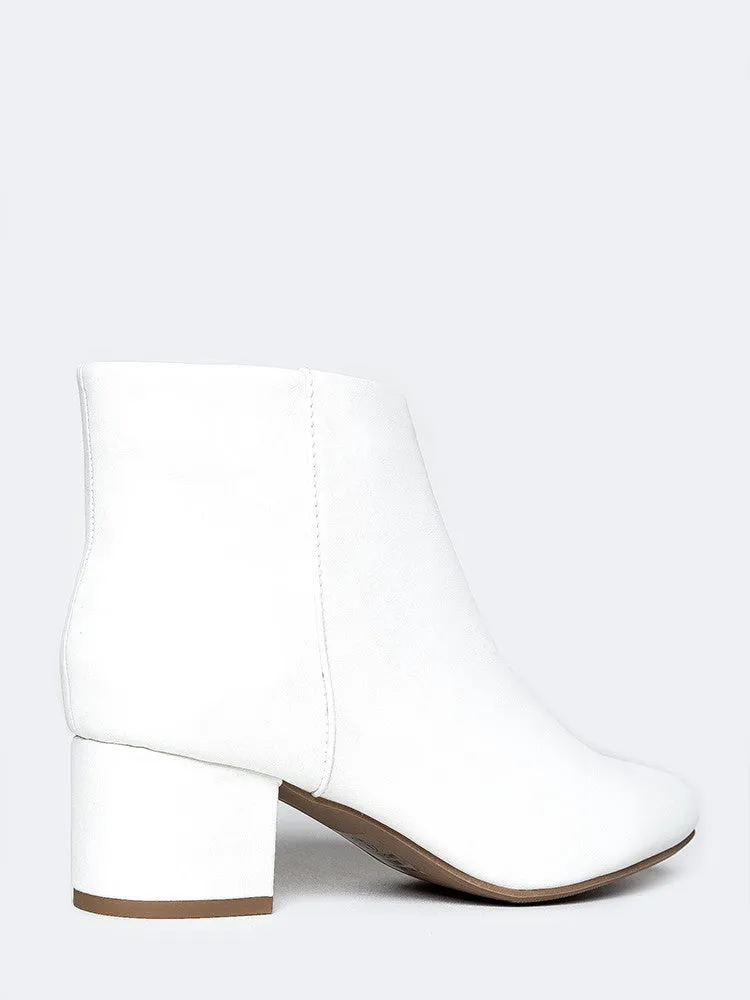 Round Toe Zip Ankle Boots