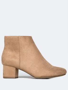 Round Toe Zip Ankle Boots