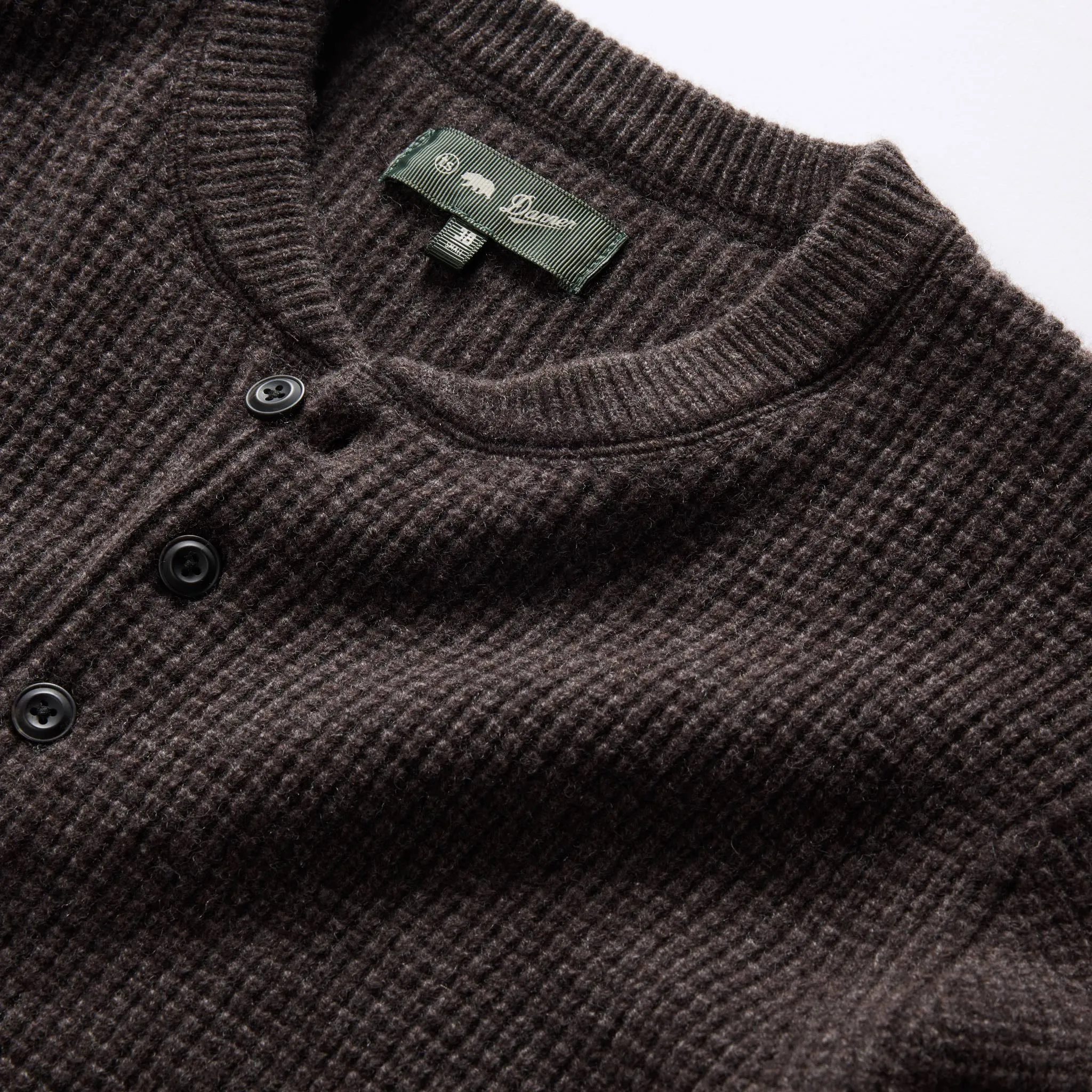 The Sidecountry Sweater in Coffee Heather Merino Waffle